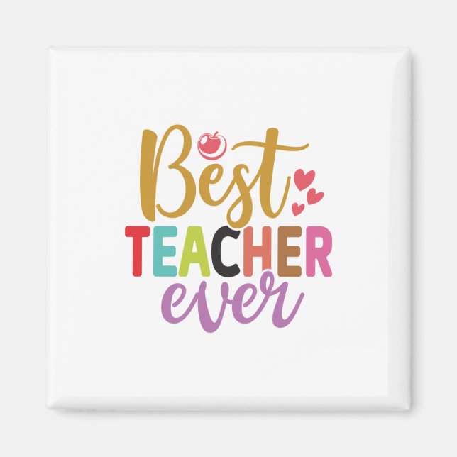 Aimant Professeur Cadeaux | Meilleur enseignant jamais (Devant)