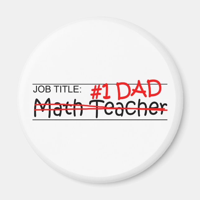 Aimant Professeur de mathématiques pour papa (Devant)