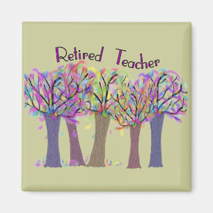 Aimant Professeur retraité Artsy Trees Design