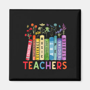 Aimant Professeurs Fleurs Vintage Livres Sujets Retour À 