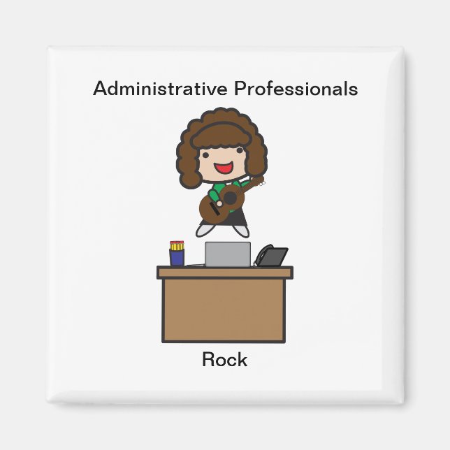 Aimant Professionnels de l'administration Rock (Brunette) (Devant)