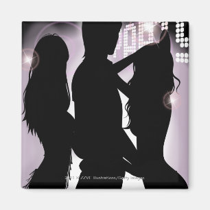 Aimant Profil d'une danse d'homme avec des femmes dans
