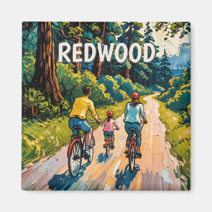 Aimant Promenade à Vélo en Famille dans le Parc National