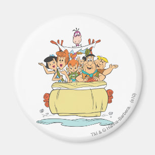 Aimant Promenade en voiture de famille de Flintstones