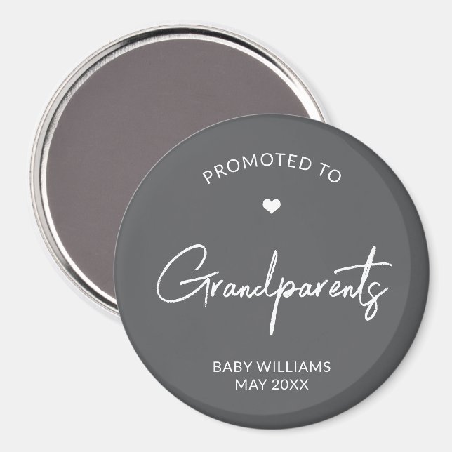 Aimant Promoted to Grandparents Pregnancy Announcement (Recto/Verso)