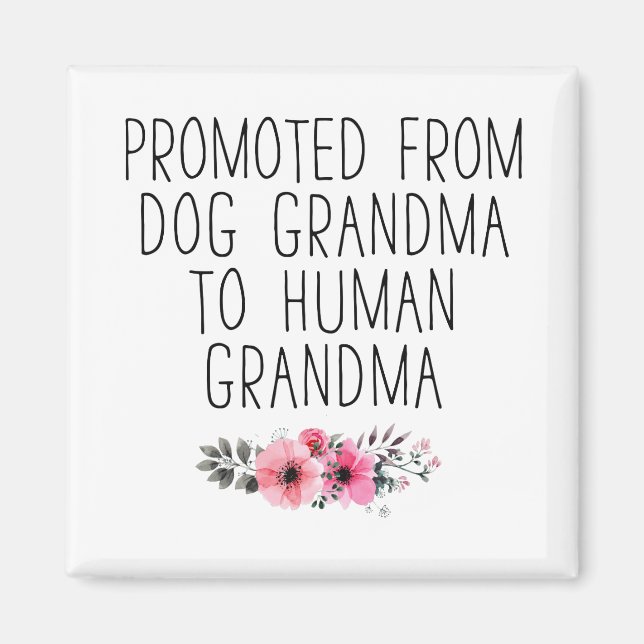 Aimant Promu À Grand-Mère Humaine De Grand-Mère De Chien  (Devant)