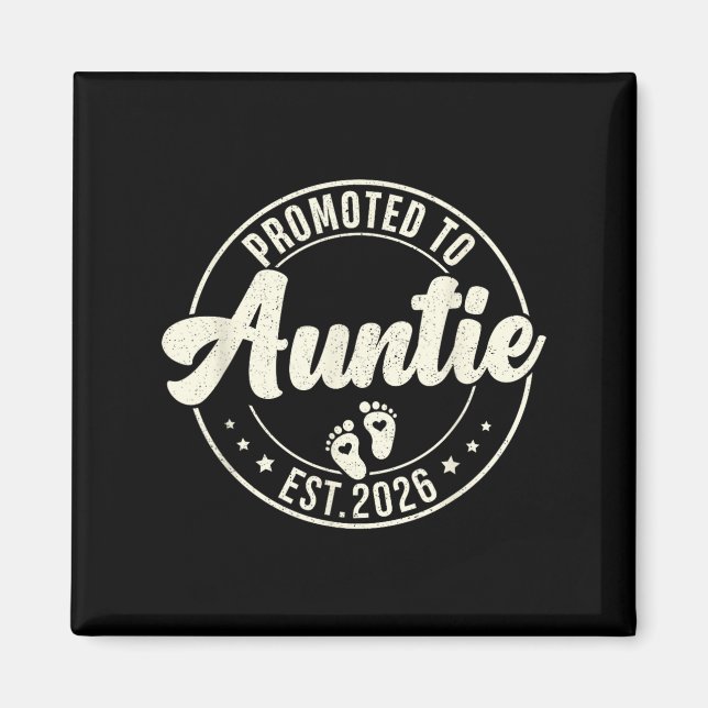Aimant Promu À Tante 2026 Faire-part De Grossesse Bientôt (Devant)