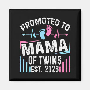Aimant Promue Maman de Jumeaux Ét 2026 Baby Shower Vin
