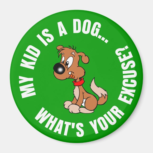Aimant Propriétaire de chien sans enfant Vs Parents avec  (Devant)