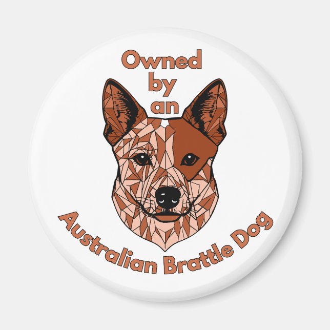 Aimant Propriété d'un chien de bataille (rouge) (Devant)