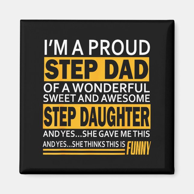 Aimant Proud Step Dad Father Day Gift For Stepdad From St (Devant)