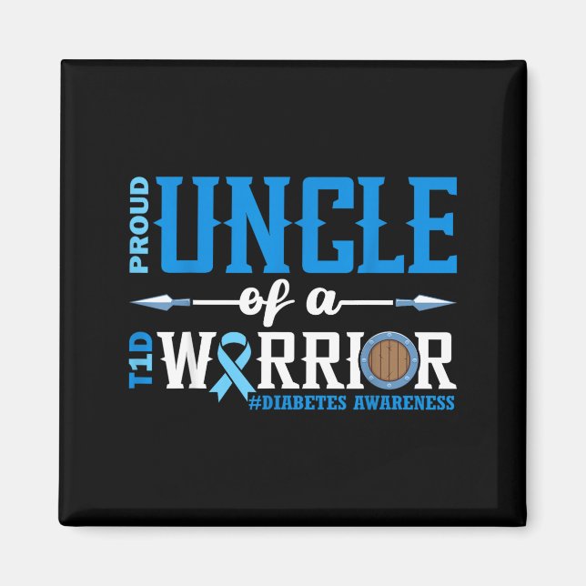 Aimant Proud Uncle Of A T1d Warrior Diabetes Awareness Ri (Devant)