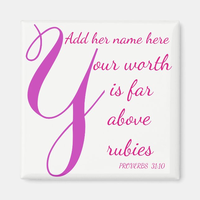 Aimant Proverbes 31 Femme Loin Au-Dessus De Rubies (Devant)