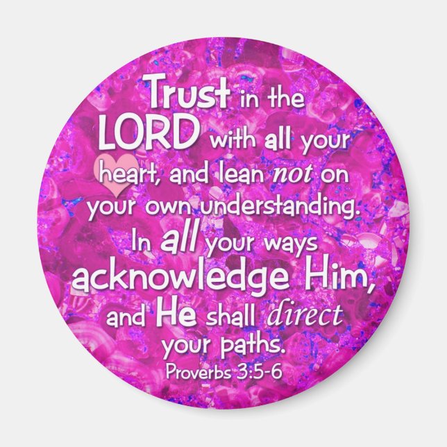 Aimant Proverbes 3:5-6 Confiance dans le Seigneur (Devant)