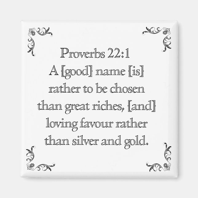 Aimant Proverbs 22:1 (Devant)