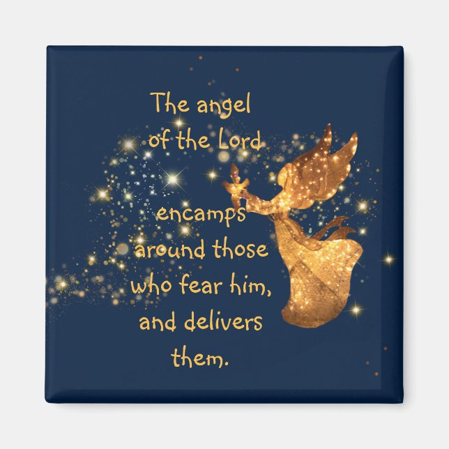 Aimant Psaume 34:7 Angel du Seigneur Encamps autour   (Devant)