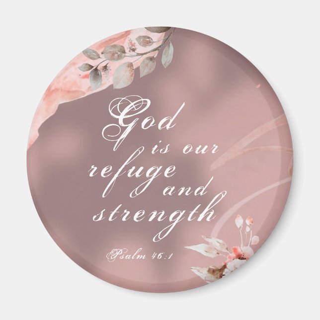 Aimant Psaume 46:1 Dieu est notre Refuge et notre Force (Devant)
