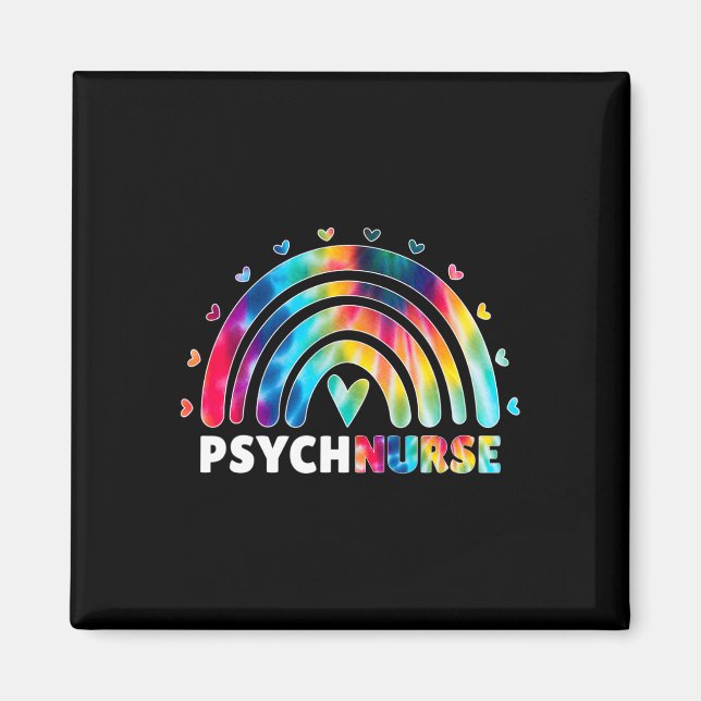 Aimant Psych Infirmière Tie Dye Infirmière Santé mentale  (Devant)