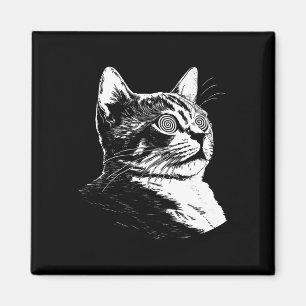 Aimant Psychedelic Cat Festival Edm Trippy Illusion Kitty