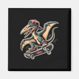 Aimant Ptérodactyle de dinosaure de dessin animé de skate