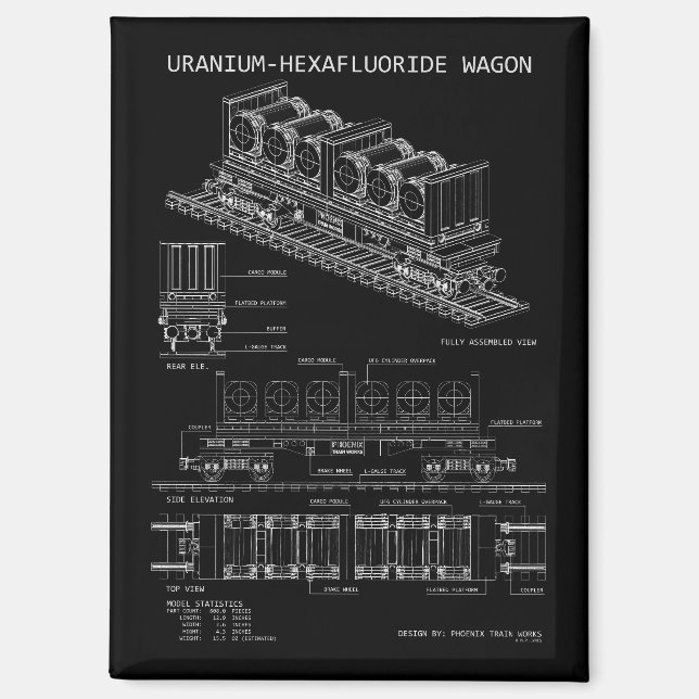 Aimant PTW Wagon de l'hexafluorure d'uranium "Plan" (Recto)