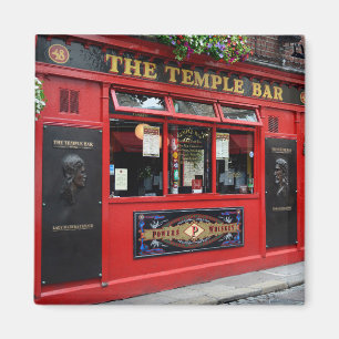 Aimant Pub rouge de barre de temple dans l'aimant carré