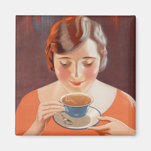 Aimant Publicité pour la peinture à thé pour une femme vi (Devant)