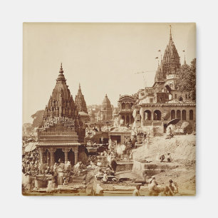 Aimant Pud Vishnu et autres temples, Bénarès (sepia photo