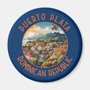 Aimant Puerto Plata République Dominicaine Sunset Retro