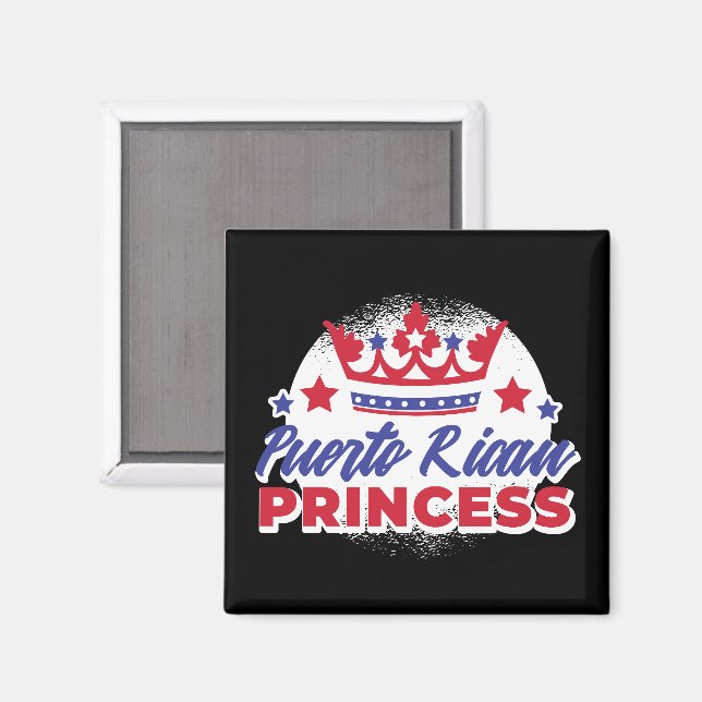 Aimant Puerto Rican Princess Cute Boricua Girl Pride (Recto/Verso)