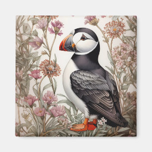 Aimant Puffin élégant William Morris Inspiré Floral