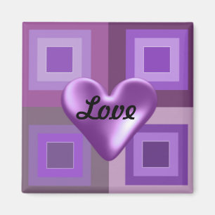 Aimant Puffy Coeur pourpre