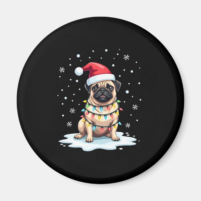 Aimant Pug Dog Christmas Men Women (1) (Devant)