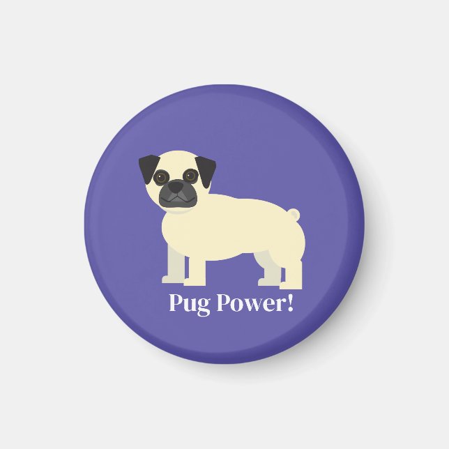 Aimant Pug Power  (Devant)