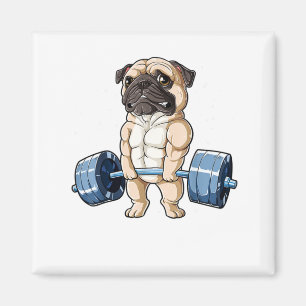 Aimant Pug Weightlifting Funny Deadlift Men Fitness Gym