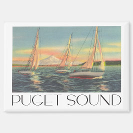 Aimant Puget Sound Washington State style de voyage vinta