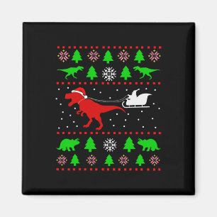Aimant Pull de Noël laid pour adultes et enfants dinosaur