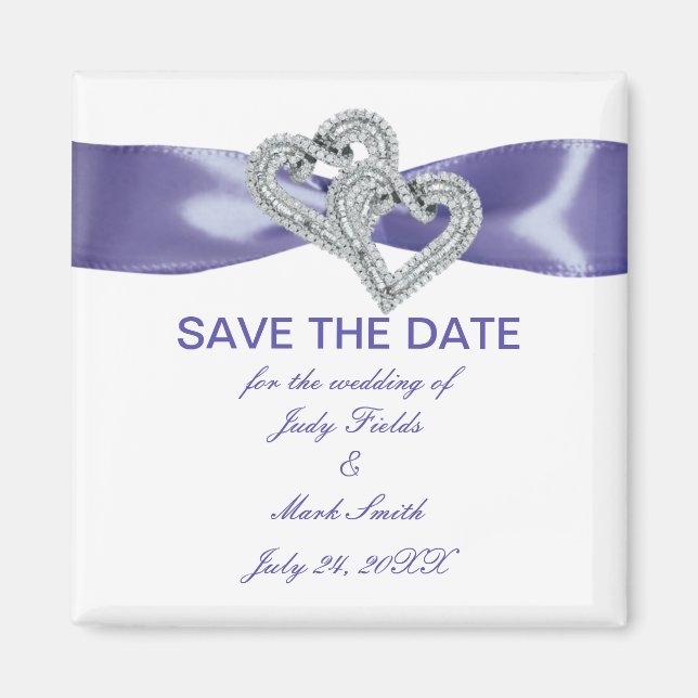 Aimant Purple Blue Diamond Hearts Enregistrer L'Aimant Da (Devant)