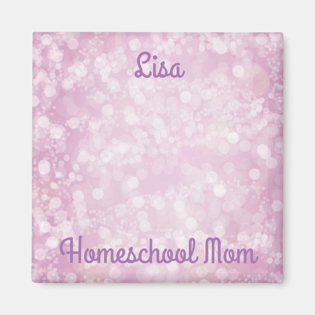 Aimant Purple Bokeh Homeschool Maman (Devant)