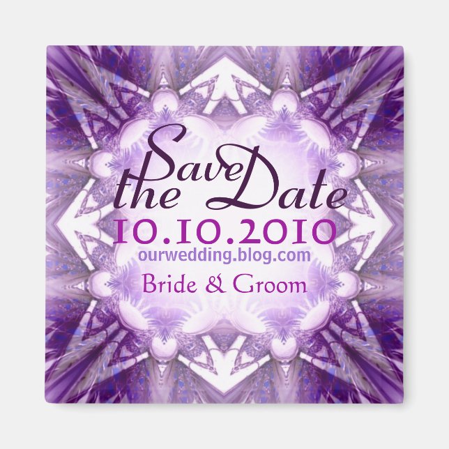 Aimant Purple Crystal Enregistrer l'aimant Date (Devant)