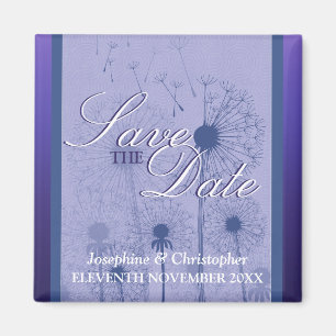 Aimant Purple Dandelion Enregistrer l'aimant Date