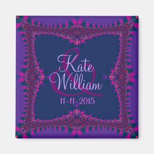 Aimant Purple+Dentelle rose Enregistrer l'aimant de date