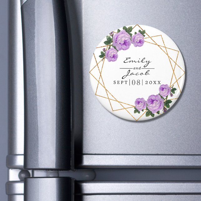 Aimant Purple Floral Mer Elegant Parties scintillant or g (Créateur téléchargé)