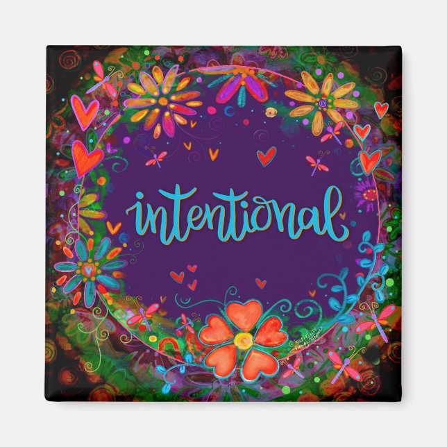 Aimant Purple Intentionnel Plaisir Floral Moderne Inspiri (Devant)