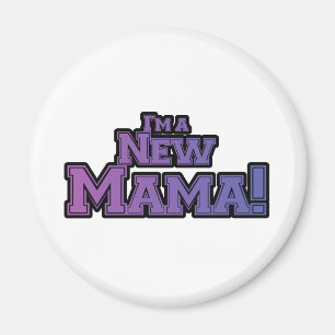 Aimant Purple Je suis un nouveau t-shirts et cadeaux Mama
