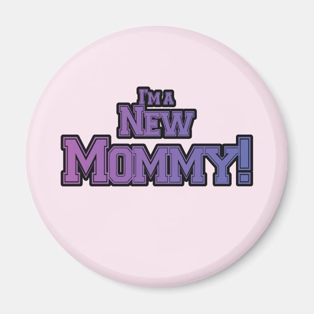 Aimant Purple Je suis une nouvelle maman Tshirts et cadea (Devant)