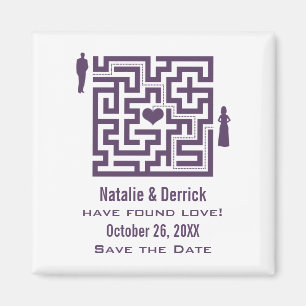 Aimant Purple Love Maze Enregistrer l'aimant de date