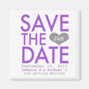 Aimant Purple Modern Enregistrer la date