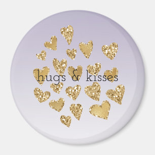 Aimant Purple Ombre Sparkle Gold Coeurs de Parties scinti