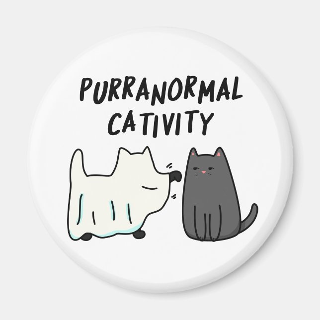 Aimant Purranoral Cativité Funny Halloween Cat Pun (Devant)